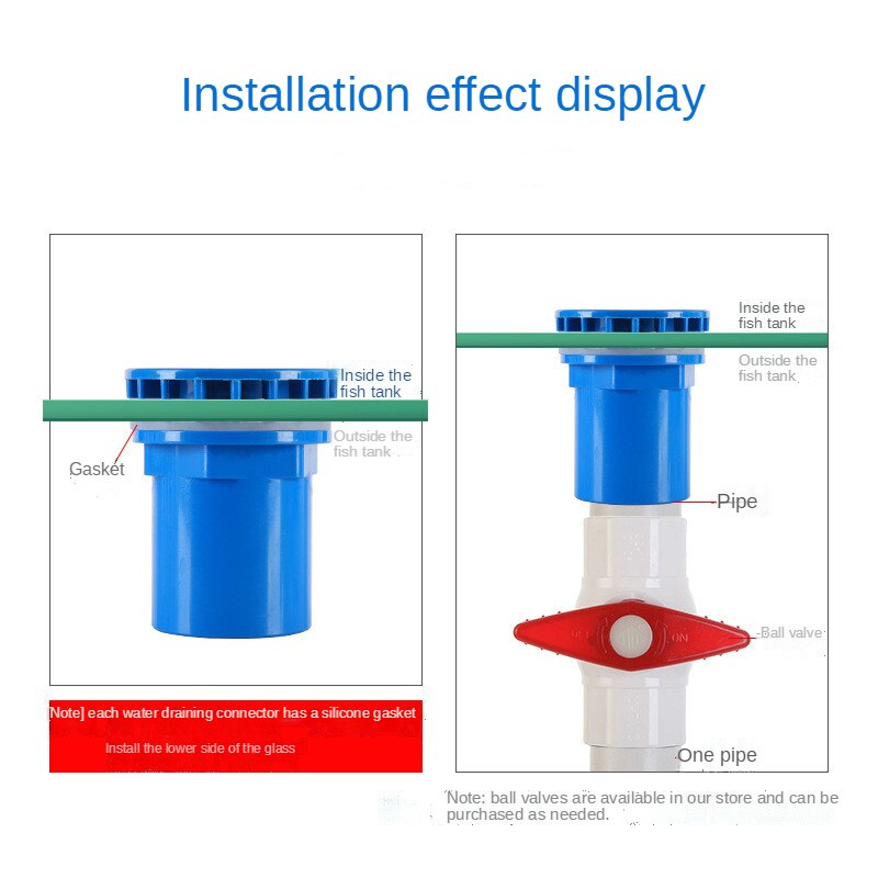 20-50mm Fish Tank Drainage Equipment Drain Connector Tube Joints Seafood Pool Aquarium Bulkhead Water Inlet Outlet Pipe Fittings