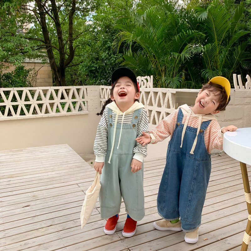 Kids Baby Meisjes Denim Overall Herfst 2-6yrs Oudere Baby Jongens En Meisjes Losse Casual Jeans Kinderen Denim Broek Kinderen doek