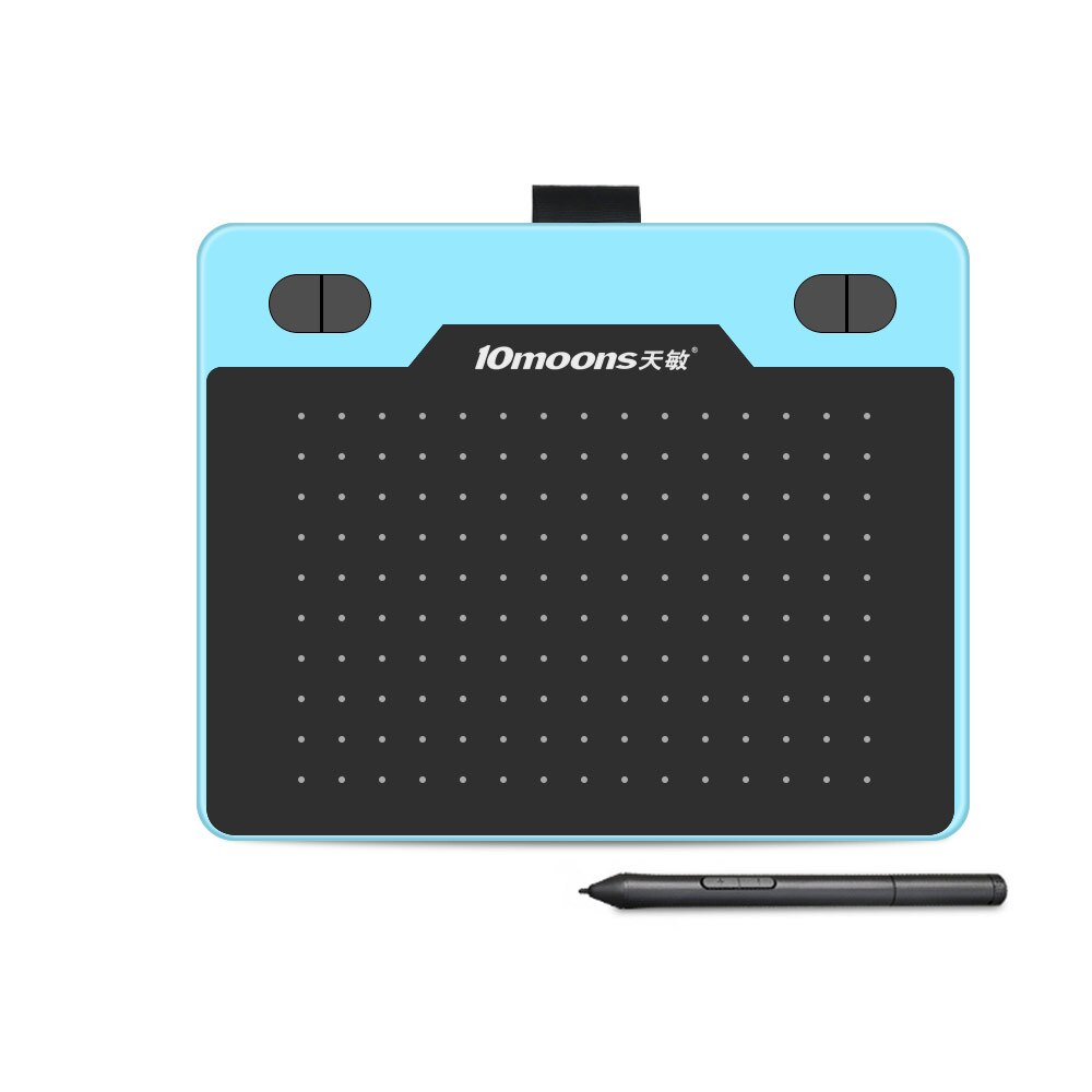 10moons T503 Graphics Tablet Electronic Writing Pad/Board Drawing Tablet with Stylus for Laptop/Android/PC Graphic Tablet: T503 blue