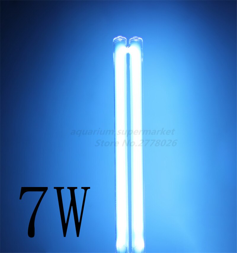 JEBO UV Sterilizer Water Filter Light Tube Replacement 2-pin G23 Base Linear Twin Tube UV-C Germicidal Ultraviolet Light Tube: 7W