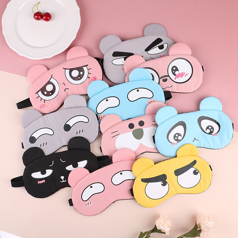 Slaap Oogmasker Slaapmasker Katoen Kat Ooglap Slaapmasker Leuke Eye Cover Travel Rest Eye Band Slapen Aid Blinddoeken