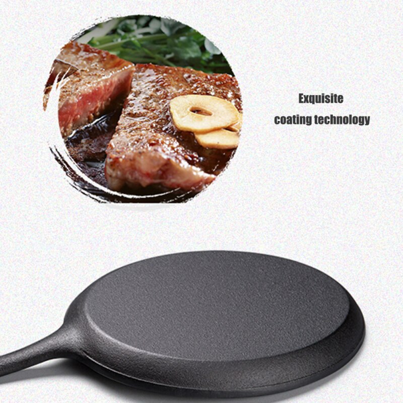 10 in. Cast Iron Griddle Pan Round Skillet Pancake Tortilla Pizza Pre-Seasoned