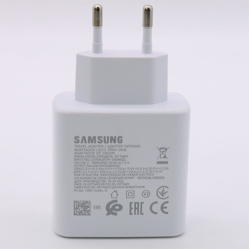 Original de Samsung rápido Chatgering pared cargador de viaje 45W EP-TA845 para Galaxy Nota 10 + A91 Nota 10 + 5GUSB-C cable