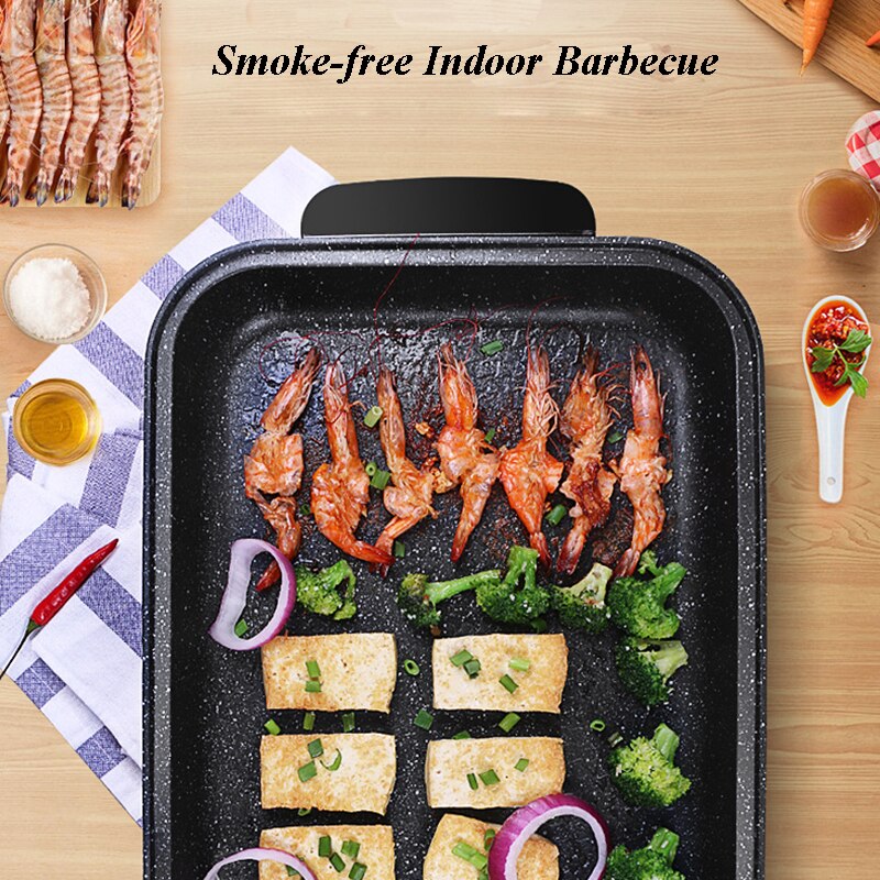 Thicken Pot Body Barbecue Pot electric Baking Pan Multi-function Smokeless Barbecue Dish Maifan Stone Grilled Fish Plate