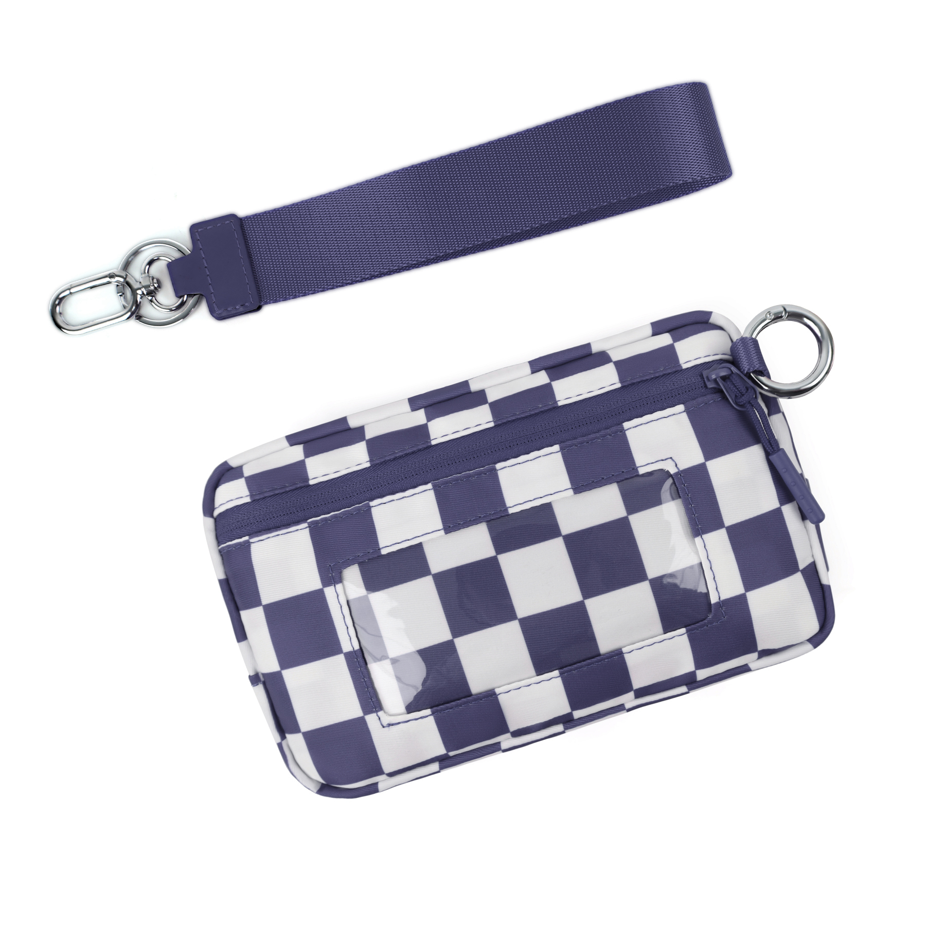 DOYOGI Portafogli da polso da donna Portafoglio trapuntato in nylon con 3 cerniere, carta di credito da viaggio, porta cellulare, portamonete: Viola