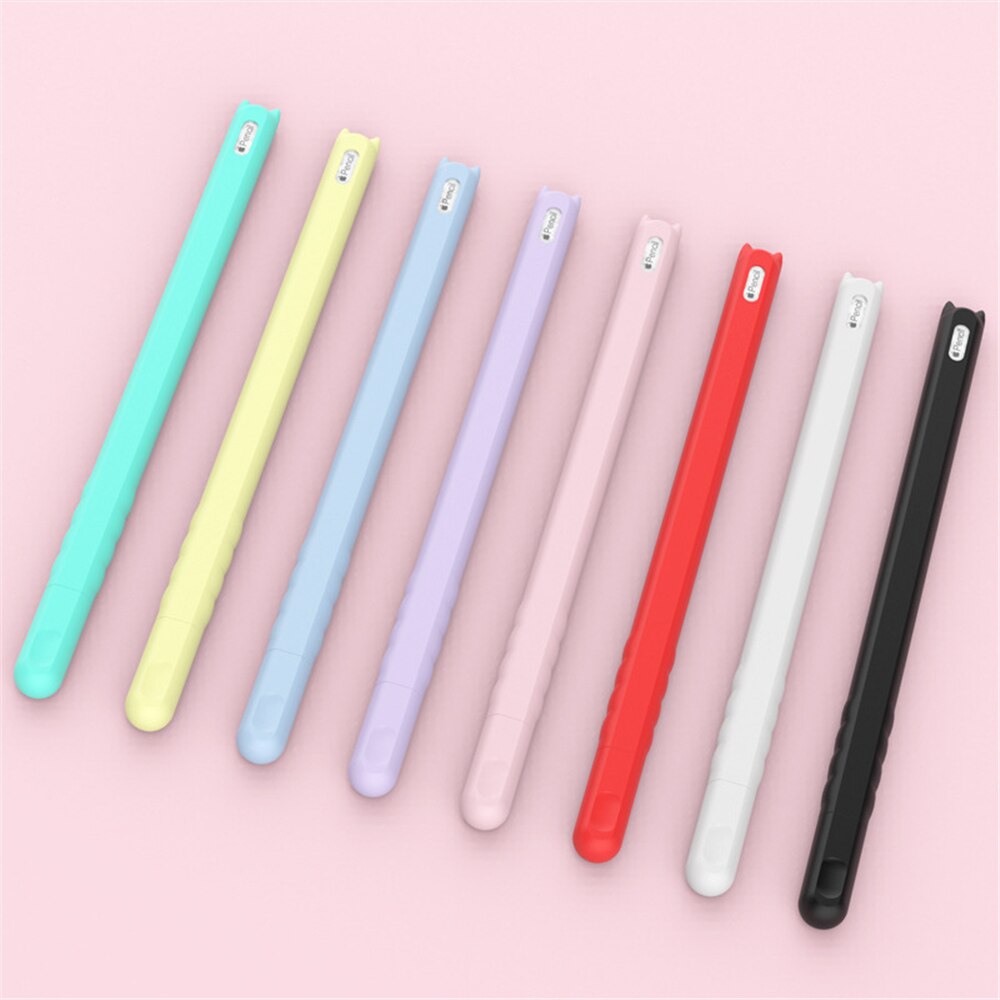 1Set Colorful Soft Silicone Case Nib Cover Sleeve Wrap Tip Holder Tablet Pen Case For Apple Pencil 2 iPad Pro Phone Accessories