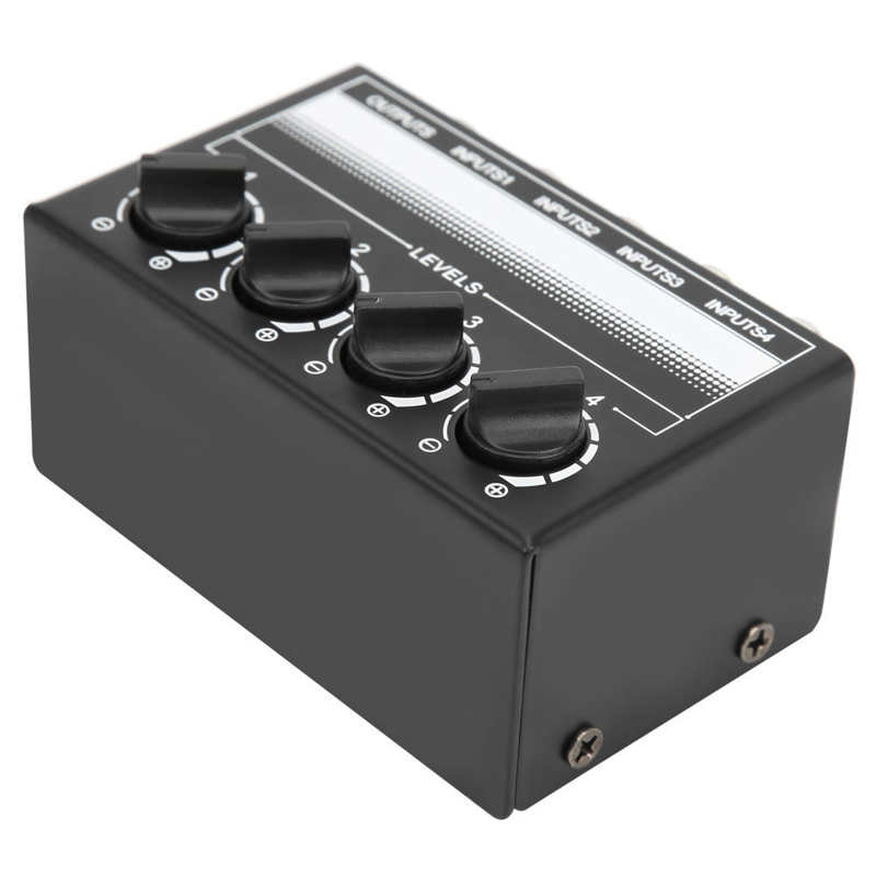 Stereo Mixer Uitgebreide Controle Audio Splitter Box -12dB Gain Voor Cd Spelers Voor Kleine Club Stereo 4 ‑Channel Hub audio Effect