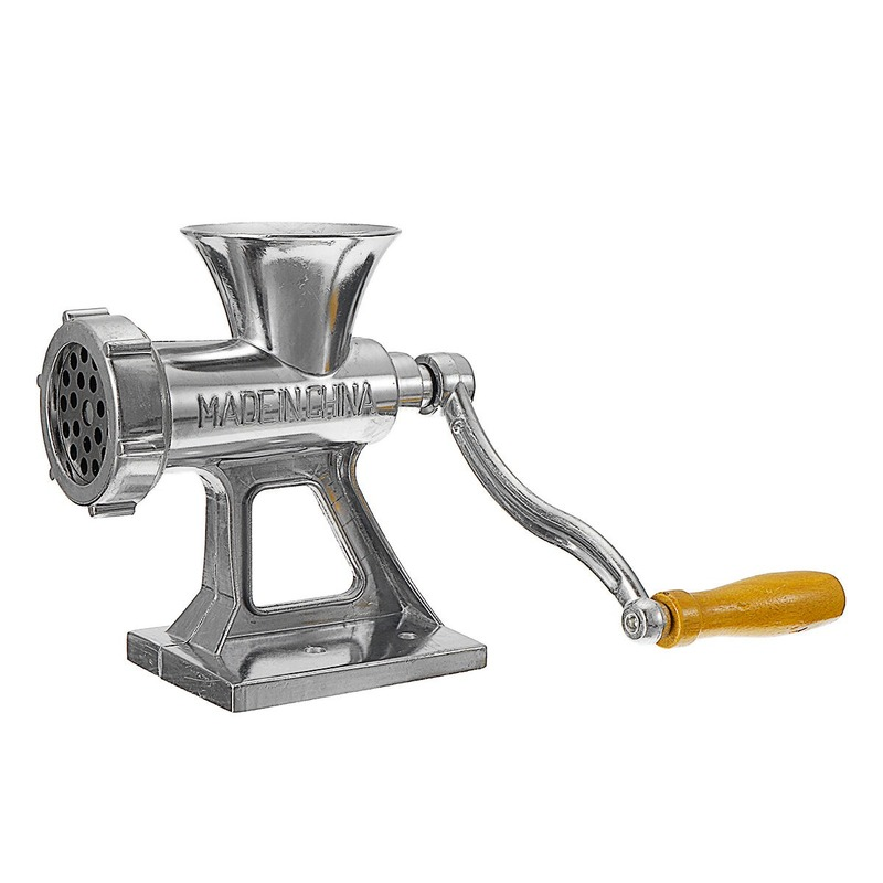 Aluminiumlegering, handbediend, handmatige vleesmolen, worst, vleesmolen, tafel, keuken, thuisgereedschap, roterende vleesmolen, opzetstuk voor levensmiddelenwormen voor worsten, vlees