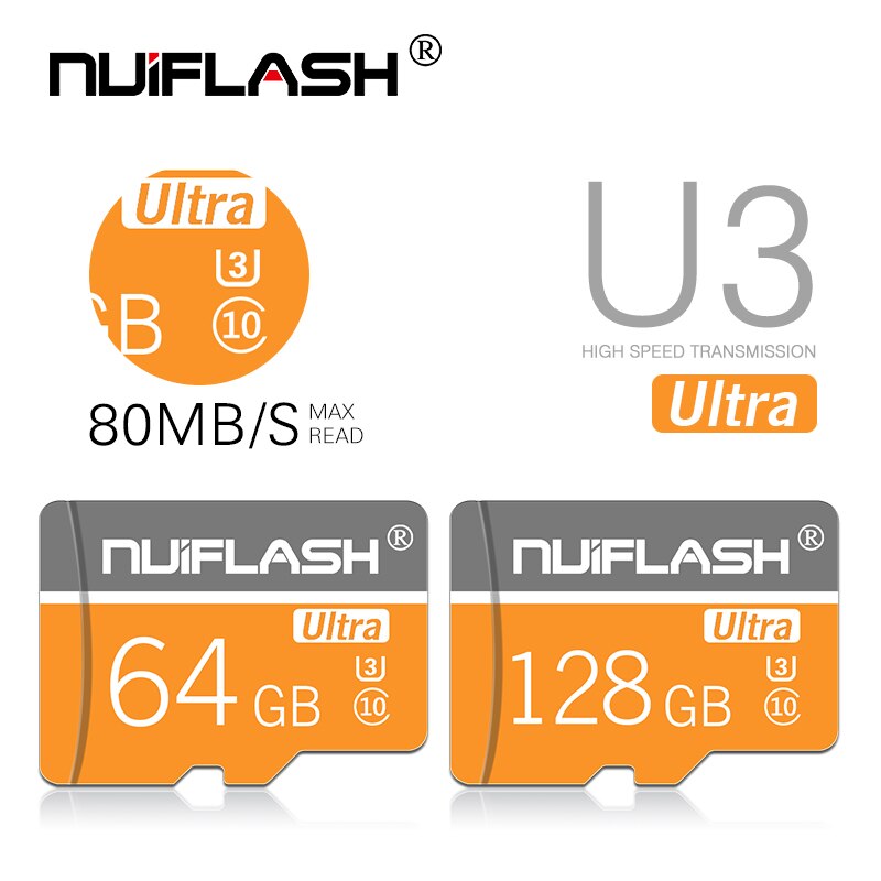 Nuiflash Micro Sd 128Gb 64Gb 32Gb 16Gb 80 Mb/s Tf Usb Flash Geheugenkaart Microsd 8Gb/48 Mb/s Class10