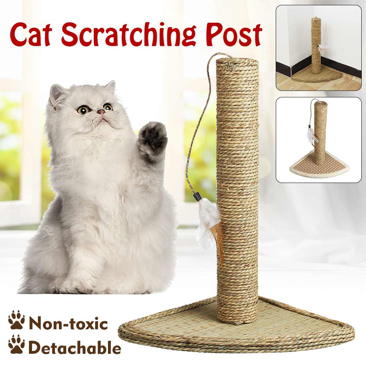Cat Scratching Post Cat Interactive Toys Cat Scratch Post Cats Kittens Plush Sisal Scratch Pole Cat Scratcher Furniture 50cm