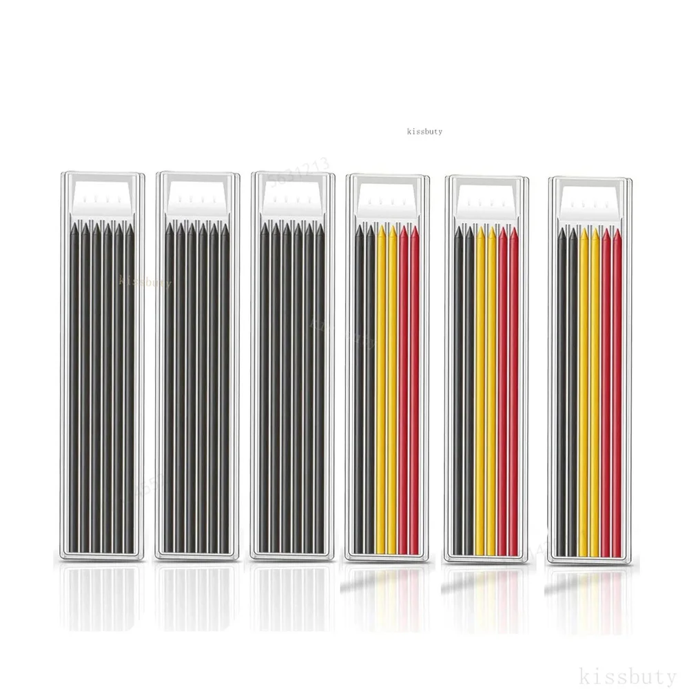 Solid Carpenter Mechanical Pencil with Sharpener Woodworking Tools 2.8mm 3 Colors Refill Construction Tools Stationery Supply: SKY BLUE