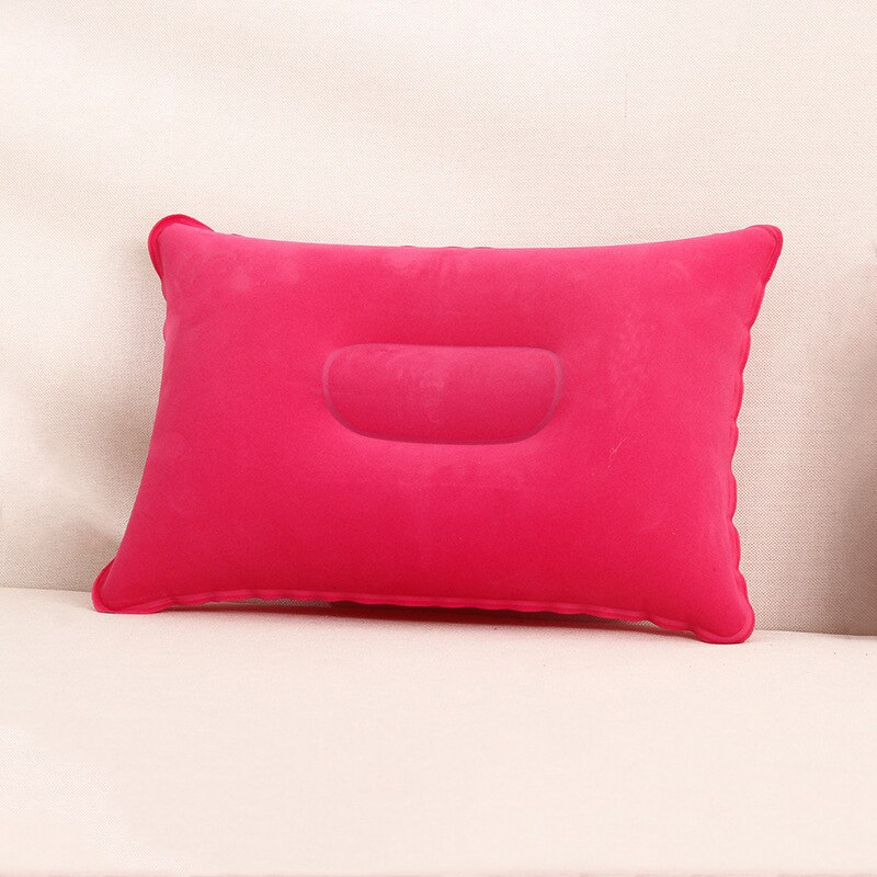 S-Portable Ultralight Inflatable PVC Nylon Air Pillows Camping Sleep Cushion Travel Hiking Beach Car Plane Head Rest Camp Gears: Pink-S