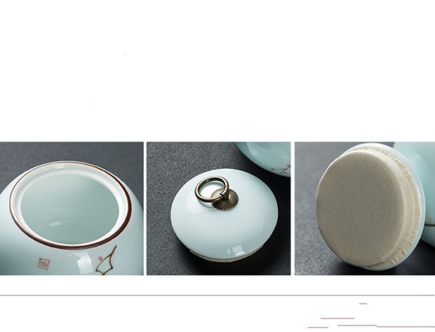 Hand bemalt keramik Haustier urne größe versiegelt Krug celadon glas