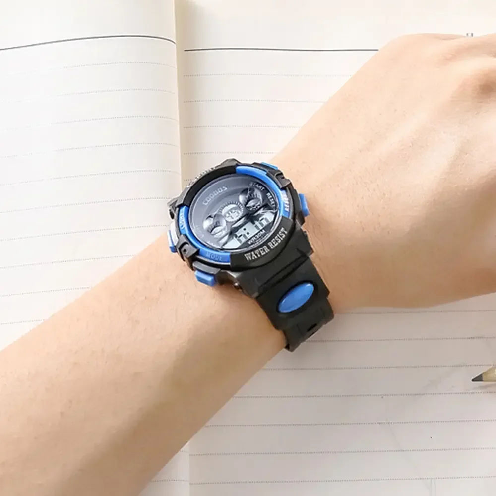 Relojes electrónicos para niños Esfera luminosa Relojes despertadores multifunción impermeables Reloj de pulsera digital LED para niños y niñas