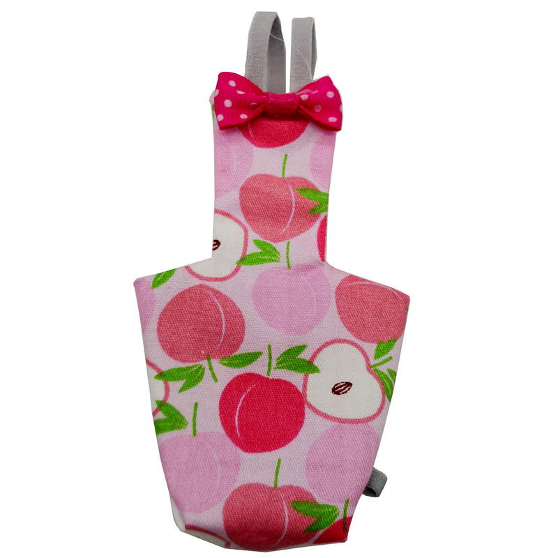 Pañales coloridos con pajarita para loros, ropa impermeable, Bonito traje de vuelo con Floral de palomas y frutas, mascota pequeña mediana: peach / S