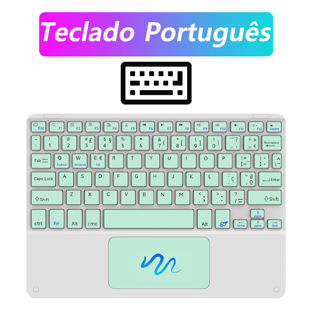 Casepoke touchpad drahtlose tastatur für Android ios huawei xiaomi Tablette ipad Profi Luft Mini koreanische russische spanische tastatur: khaki