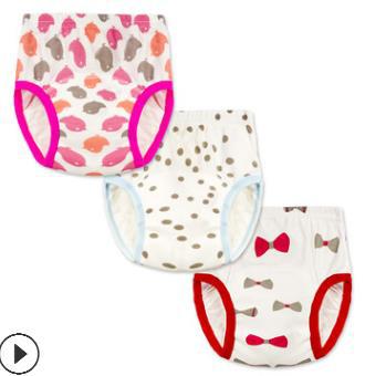Spring And Summer Children's Pure Cotton Diapers Boys Girls Baby Mixed Multiple Pattern Toilet Learning Pants 3psc/lot: A / S