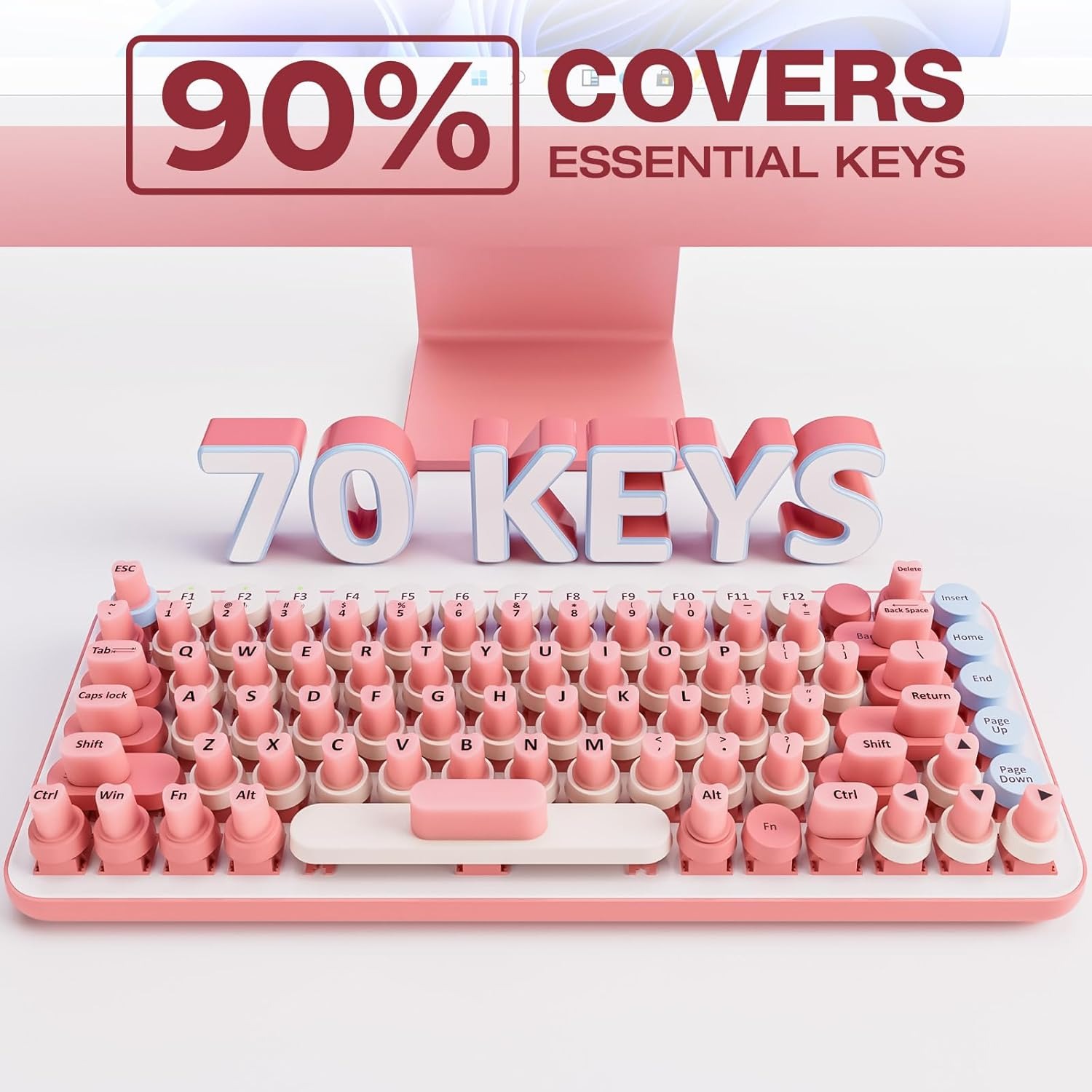 Raised Adhesive Keyboard Stickers for Long Nails Universal Nail Art Keyboard Bubbles Self-for Long Nails Silicone Typing Keycaps