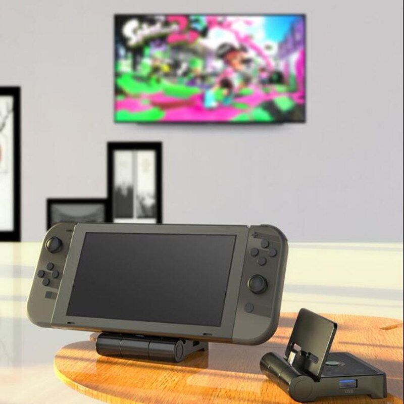Mini Video Converter Dock for Nintendo Switch Foldable HDMI-compatible TV Adapter Docking Station USB C PD Charger Dock Set