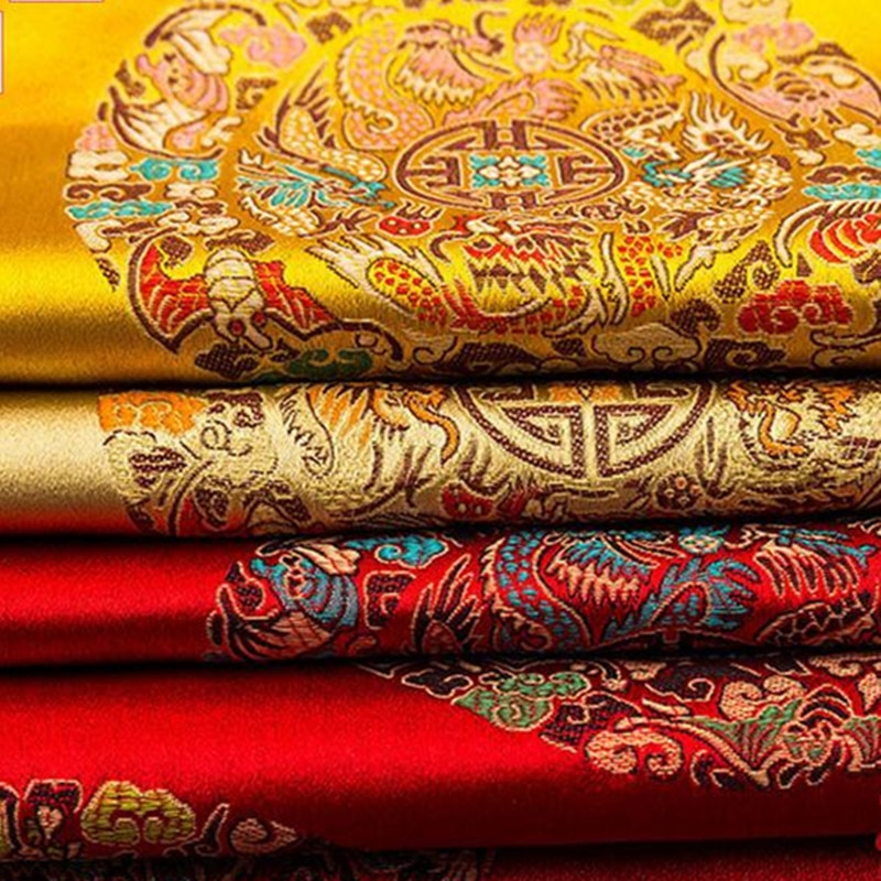 1 Yard chinois traditionnel soie brocart tissu Cheongsam vêtements Costume robe soie tache tissu