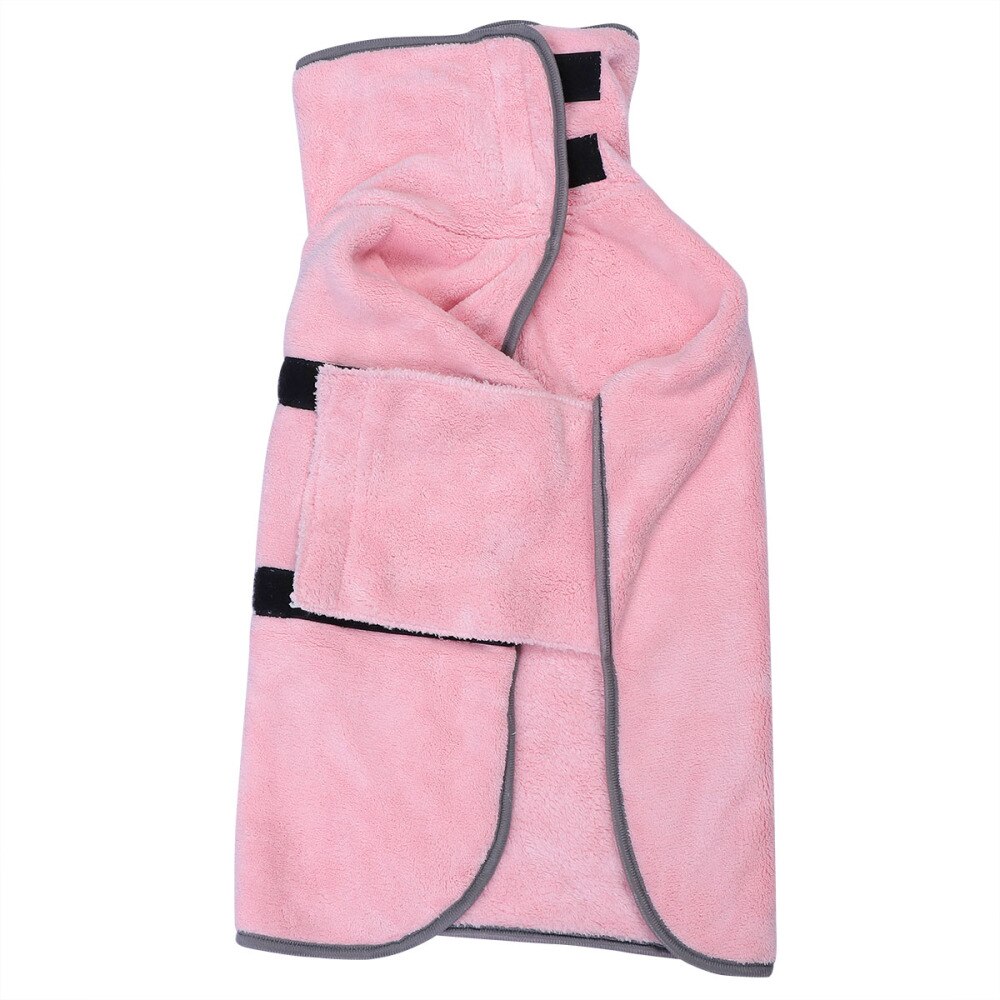 Soft Pet Towel - Super Absorbent Quick Drying Bathrobe for Dogs & Cats: Pink / XS