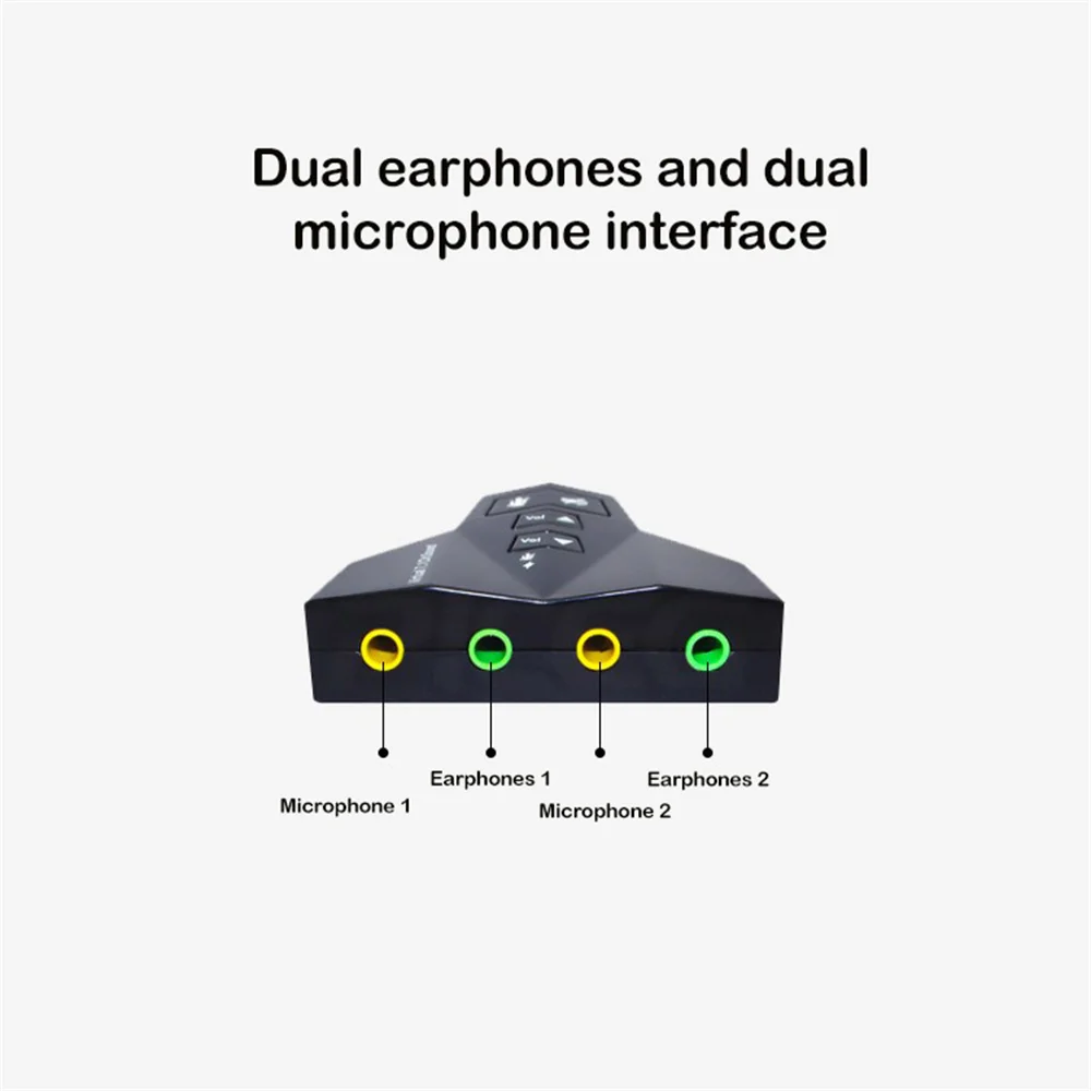 External Virtual USB SOUND card 7 In 1 Channel 3D Sound Audio Adapter Dual Microphone Dual Audio Interface Output Independent