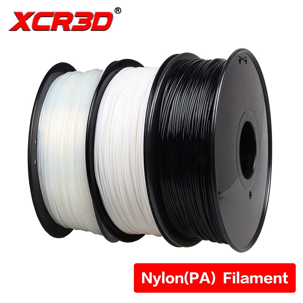 XCR3D-filamento de nailon para impresora 3D, bobina de , transparente, blanco y negro, 1,75mm, 1 kg/rollo