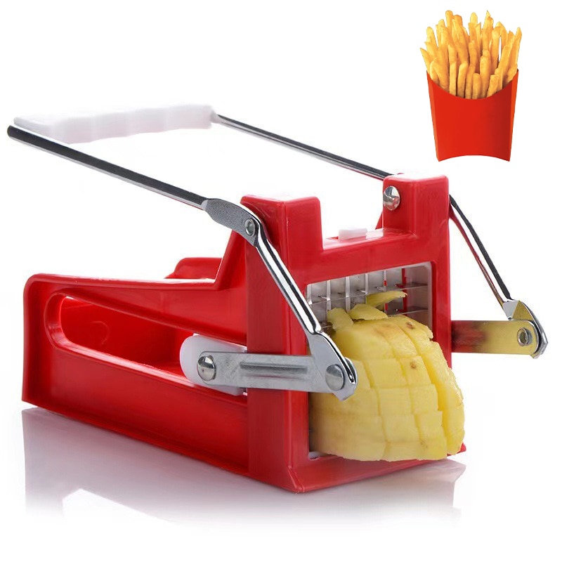 Potetskjærer pommes frites verktøy grønnsakskutter gulrot agurk 2 typer blad, effektivt, beskytter hånden til bekvemmelighet på kjøkkenet