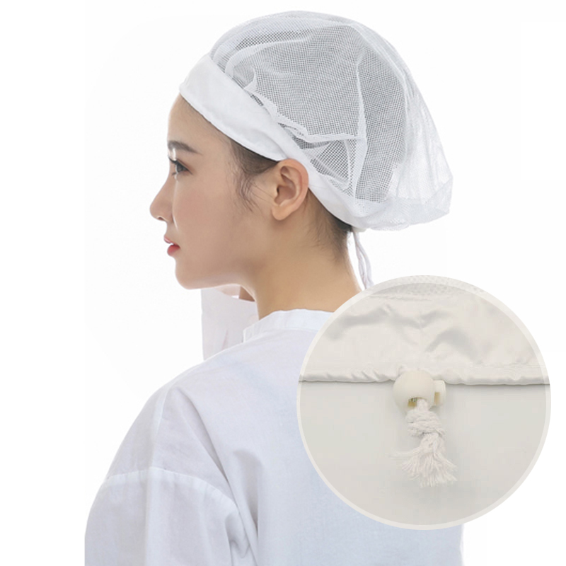 Gorros de red ajustables blancos para panadería, taller de horneado, gorro de trabajo, gorro Bouffant, redecilla para el pelo, servicio de comida, cocina, cubierta para la cabeza para hombres y mujeres: Blanco