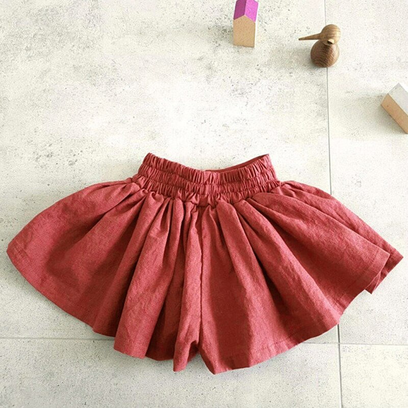 Vêtements d'été pour bébés filles | Shorts à nœud solide, pantalons courts, taille élastique, Shorts pour enfants en coton, pantalons courts pour filles, kaki