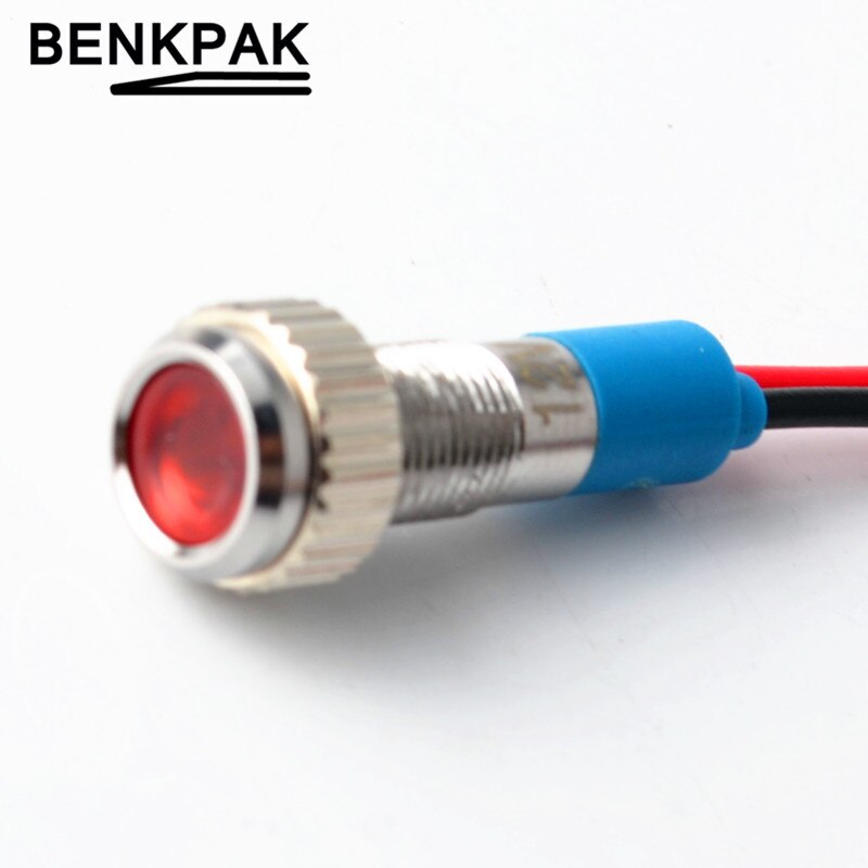 IP67 Waterproof LED Metal Warning Indicator Light 6mm Pilot Signal Lamp 3V 5V 6V 12V 24V 110V 220v Red Yellow Blue Green White