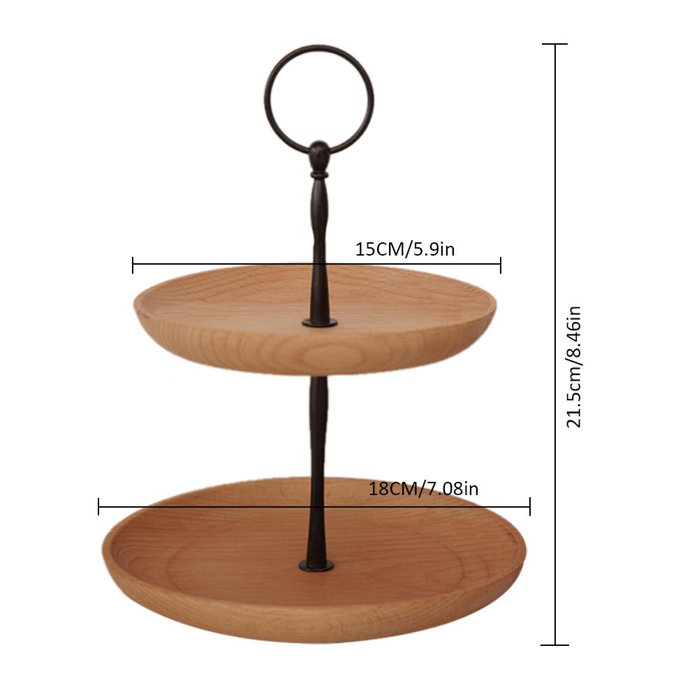 Plateaux de présentoir à gâteau en bois à deux niveaux de Style européen parfaits pour les aliments de fête Desserts Cupcakes biscuits bonbons fruits