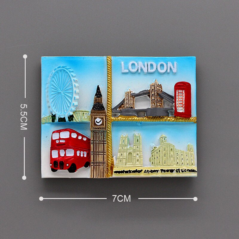 3D Koelkast Geplakt Magnetische Wereld Toerisme Souvenir Creatieve Koelkast Magneten Engeland London Bus Soldaat Souvenir: London city 3