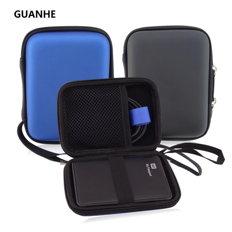 GUANHE Carry Case Cover Pouch for 2.5 inch Power Bank USB external WD HDD Hard Disk Drive Protect Protector Bag Enclosure Case