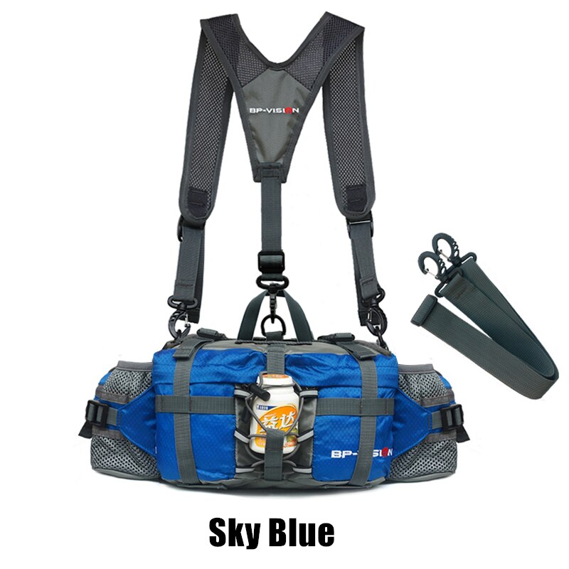 Marsupio sportivo da esterno uomo donna campeggio escursionismo borsa a tracolla da viaggio zaino impermeabile marsupio da pesca: cielo blu