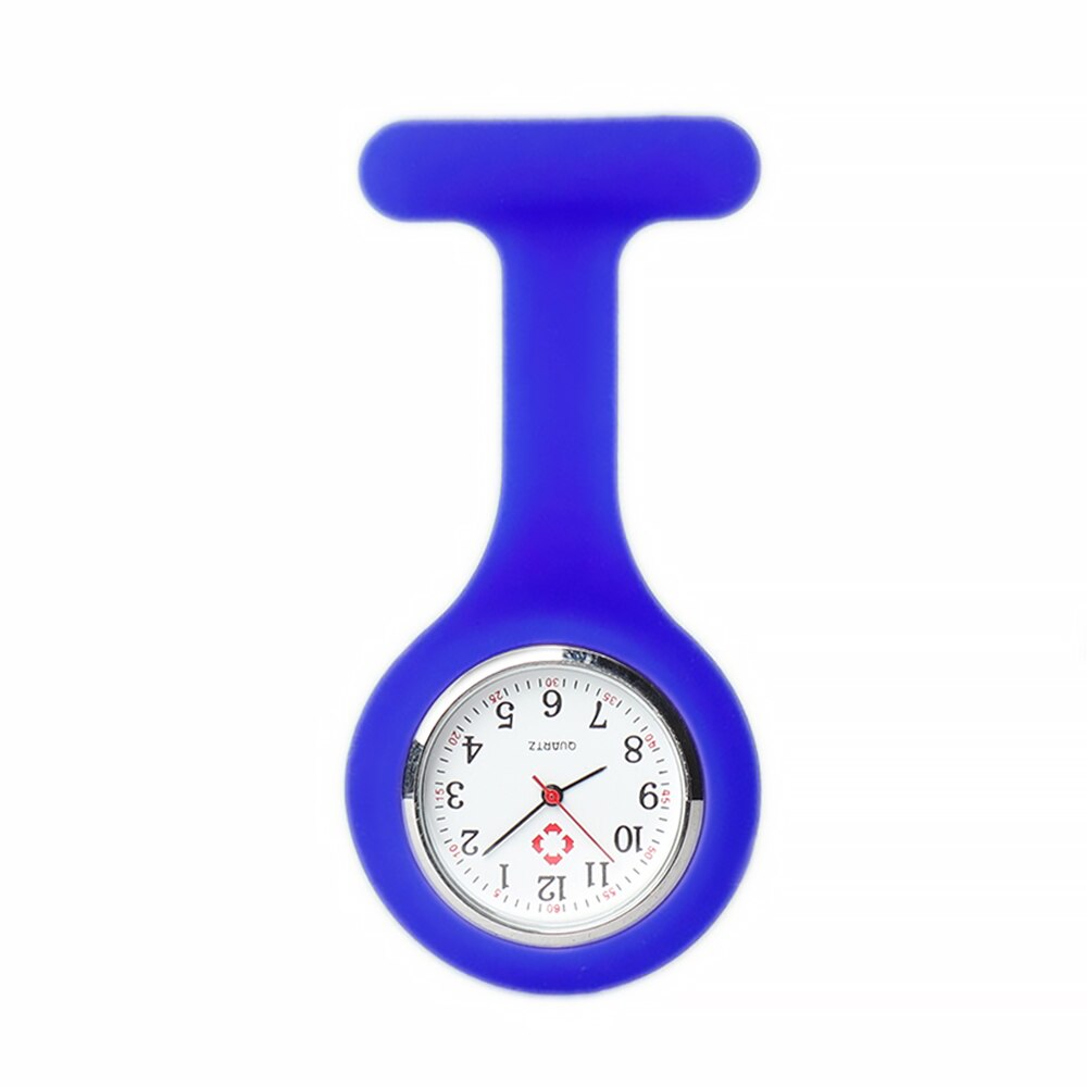 Pocket Watches Silicone Nurse Watch Brooch Tunic Fob Watch With Free Battery Doctor Watch: Blue