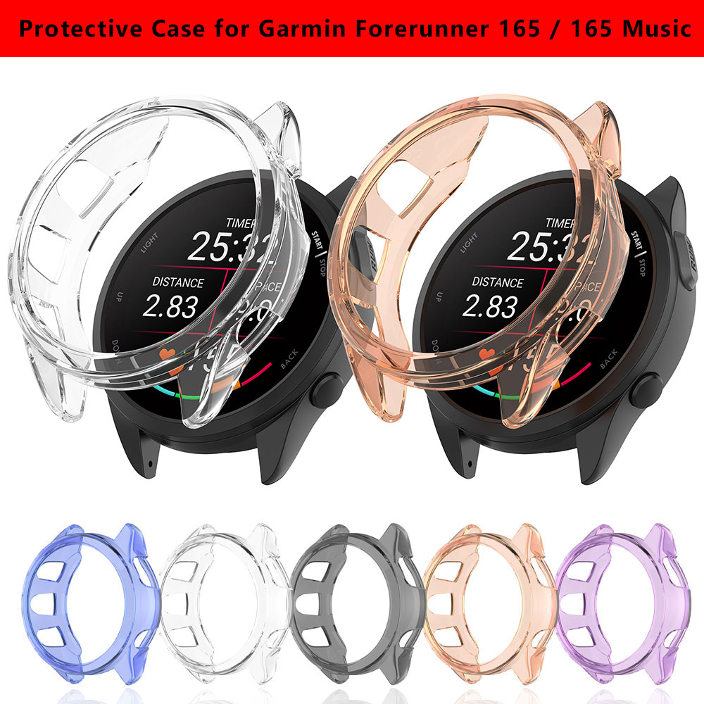 Siliconen SmartWatch Beschermhoes Cover voor Garmin Forerunner 165/165 Muziek Sport Zachte Tpu Horloge Protector Shell Waterdicht