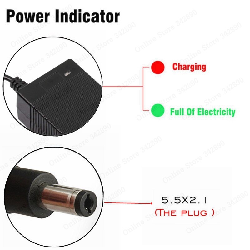 42V 1.5A polymer lithium battery charger 100-240v 5.5MM*2.1MM Portable Charger EU/AU/US/UK Plug