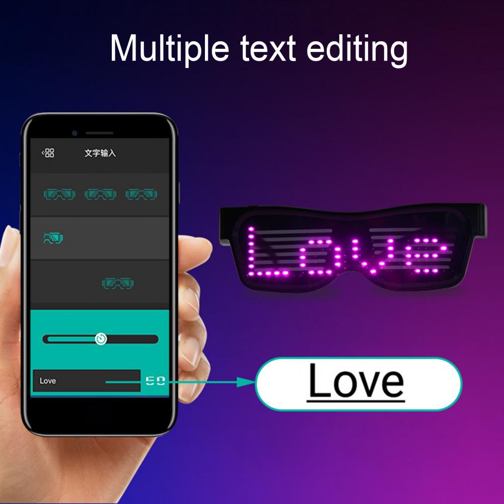 Electronic Bluetooth Luminous Glasses with LED Light Birthday Party Club Props Electronic Bluetooth Luminous Glasses