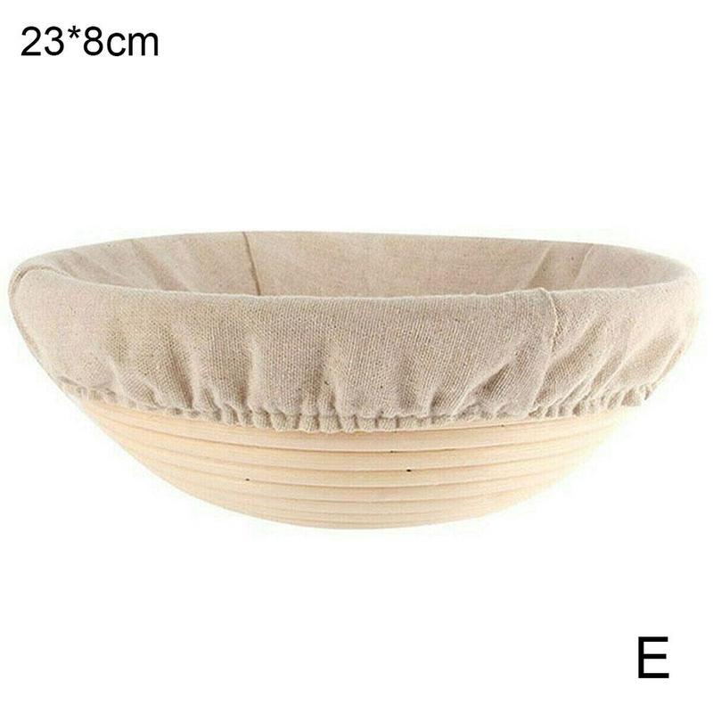 Banneton Proofing Bread Basket Round Oval Baking Cake Pans Proving Rattan Bread Basket Fermentation With Cloth Bag: D