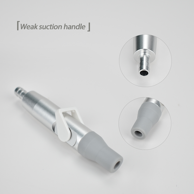Poignée d'aspiration dentaire faible, éjecteur de salive, vannes d'aspiration, adaptateur de pointe avec manchon en Silicone gris, outil dentaire