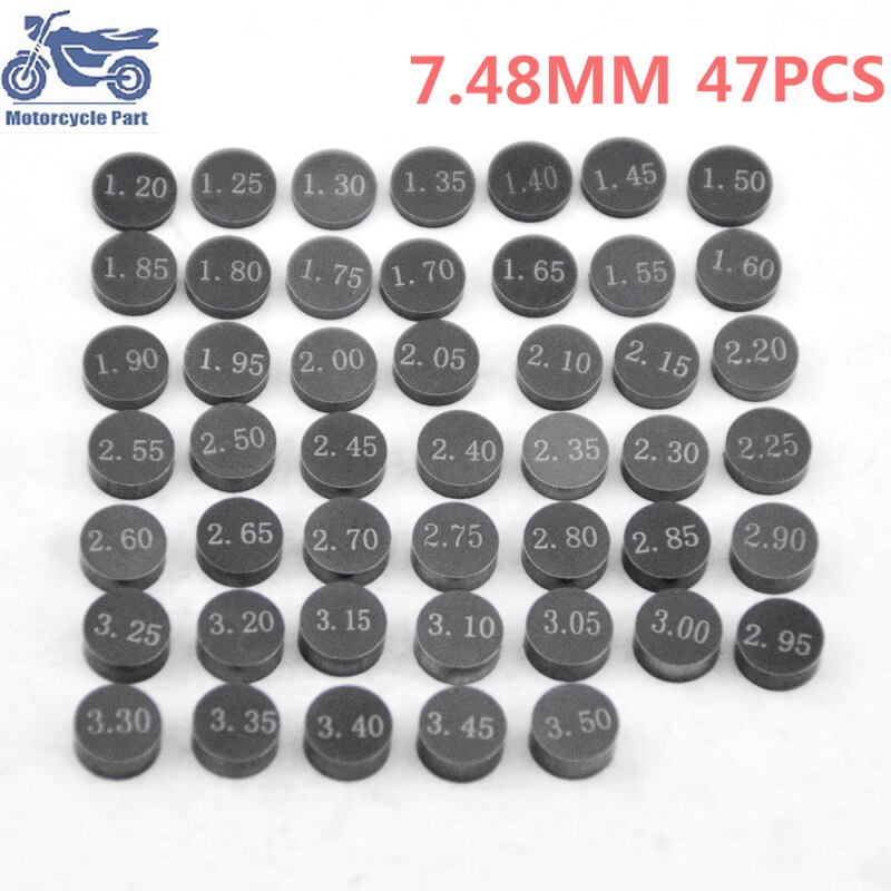 47pcs Motorcycle 7.48mm Adjustable Valve Shim Kit For Yamaha YZ250F WR250F GTS1000A FZS600 FZ6 FZS1000 FZ1 FZR600R FZR400 1000