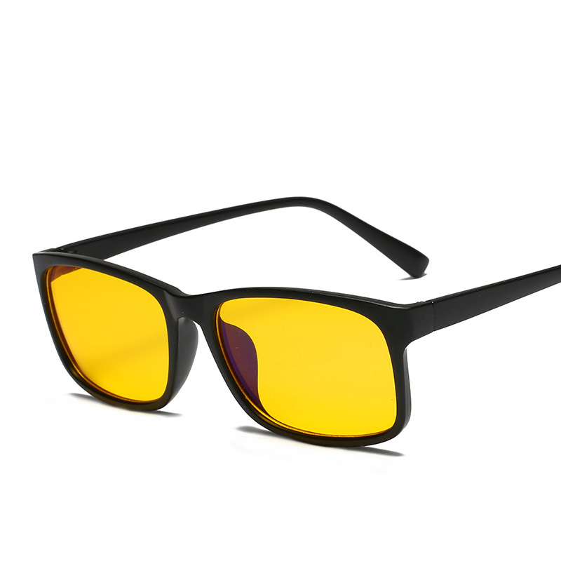 Elbru Vierkante Brilmonturen voor Mannen Vrouwen Anti Blauw Licht Computer Gaming Bril Clear Geel Lens Nachtzicht Brillen: T12