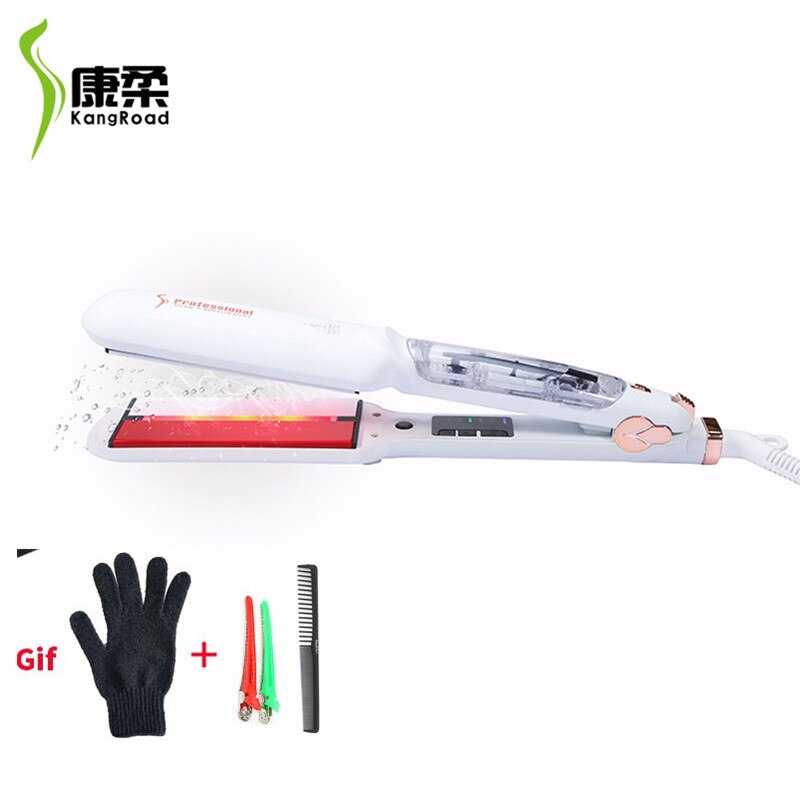 Steam Hair Straightener Ceramic Vapor Infrared Heating Flat Iron Steampod Salon 2 Inch Big Size Straighter Iron