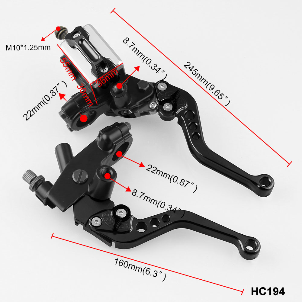 2pcs Motorcycle Hand Brakes Clutch Hand Brake Hydraulic Handbrakes Accessories for Motor Motorcycle Motorbike Scooter Universal