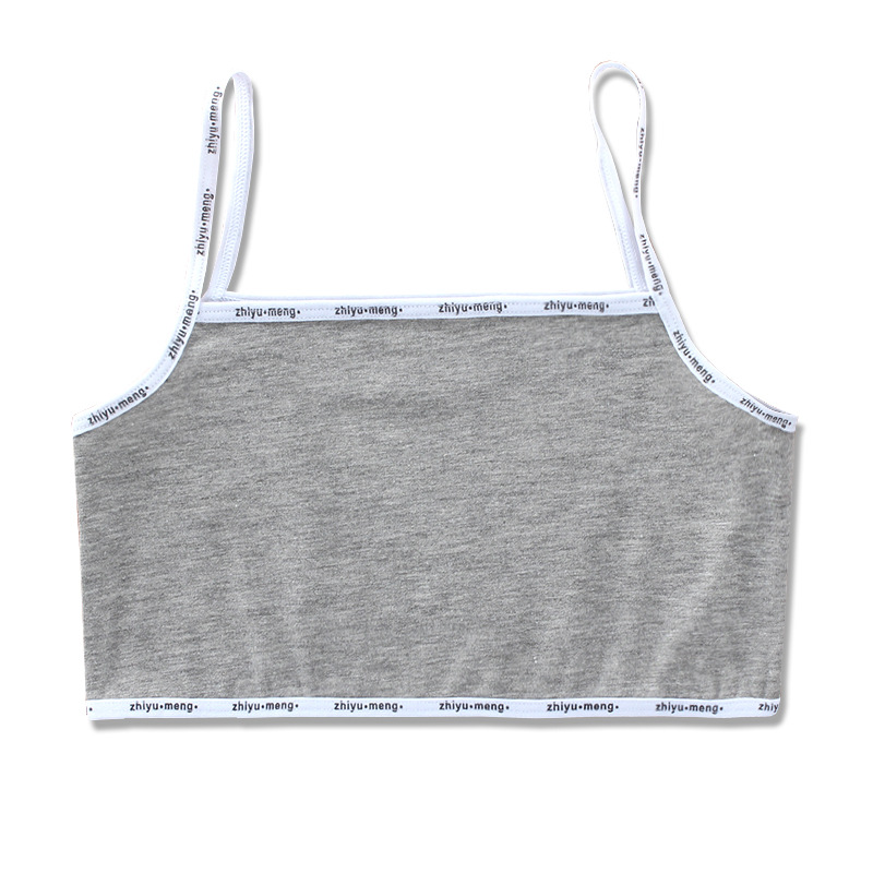 Soutien-gorge d'entraînement en coton pour filles, sous-vêtements pour adolescentes, Lingerie: Gris