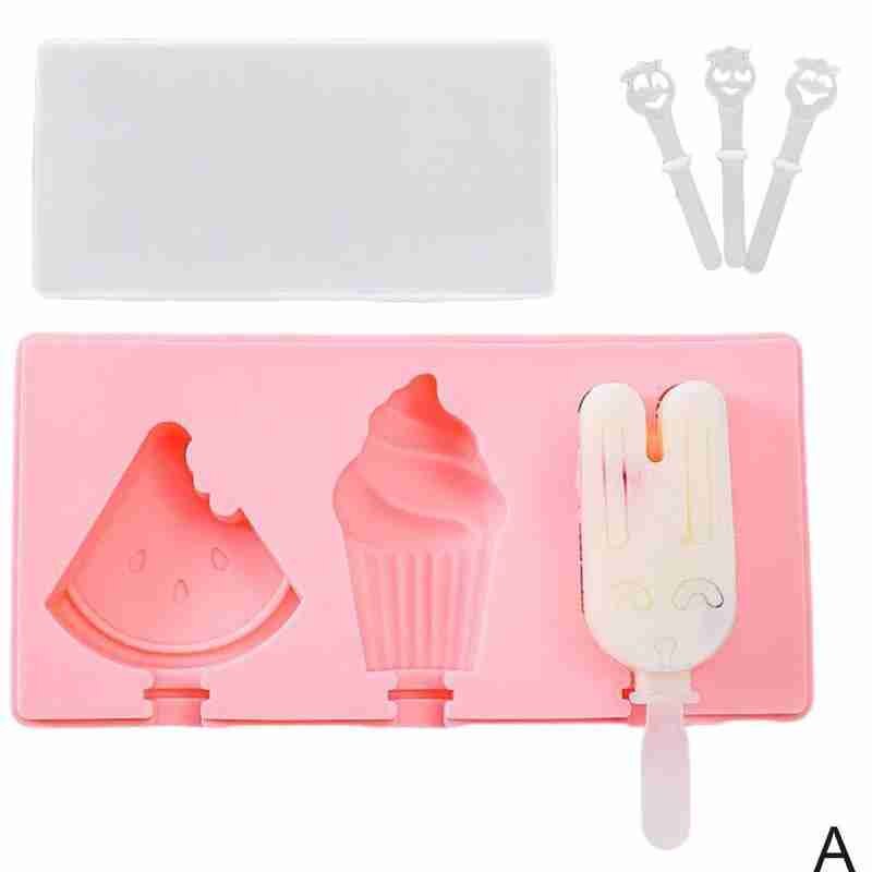 Leuke Silicone Popsicle Mold Set Diy Handgemaakte Ijs Maken Gereedschap Praktische Candy Bar Creatieve Dessert Mold Ice Cube lade: Black