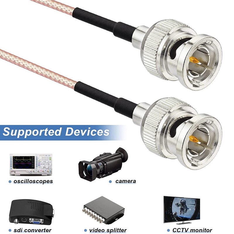 Câble BNC 3G HD SDI, 30Cm, 75 Ohm, 4 pièces, pour caméras, équipement vidéo BMCC, prend en charge le câble vidéo HD-SDI 3G-SDI 4K 8K