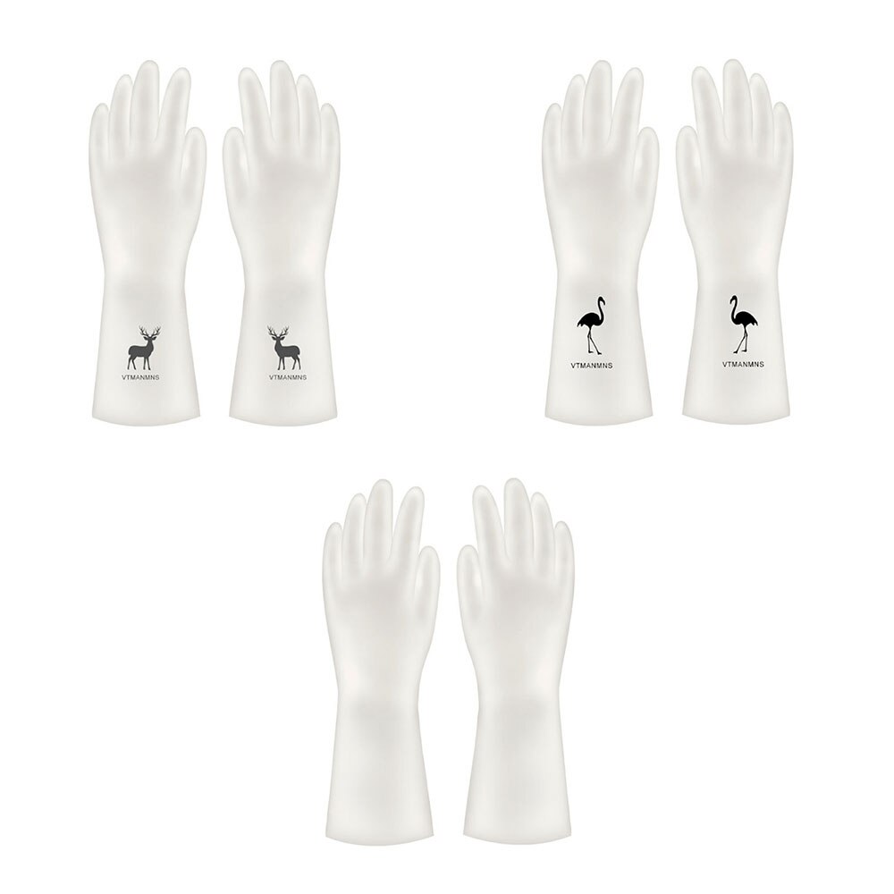 Silicone world 1 Pairs waterproof rubber latex dish washing gloves kitchen durable cleaning housework chores dishwashing tools