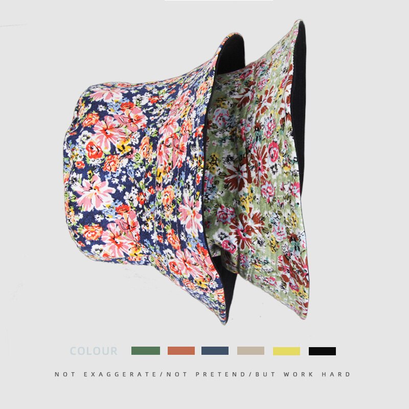 Gorros de pescador reversibles con estampado Floral para hombre y mujer, protector solar, de algodón, doble cara, antisol
